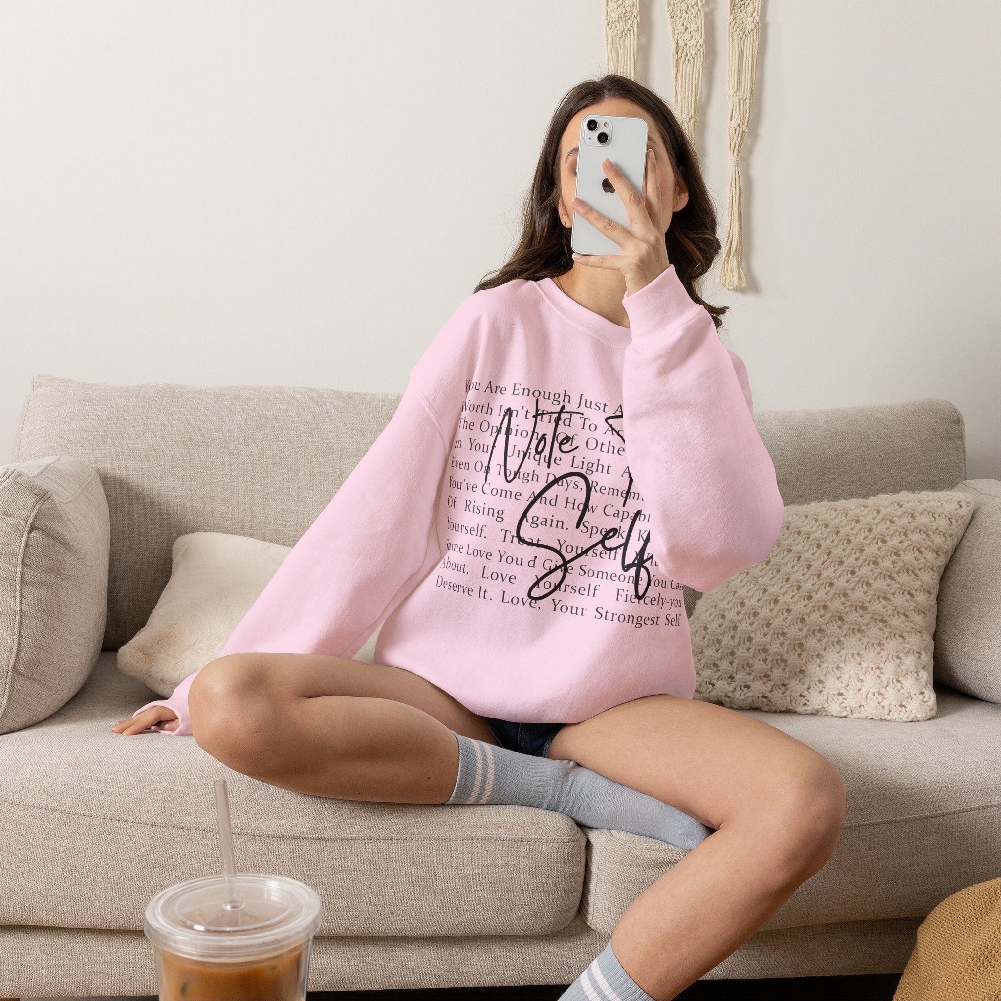 You Are Enough Crewneck Sweatshirt – Inspirational Self-Love Pullover