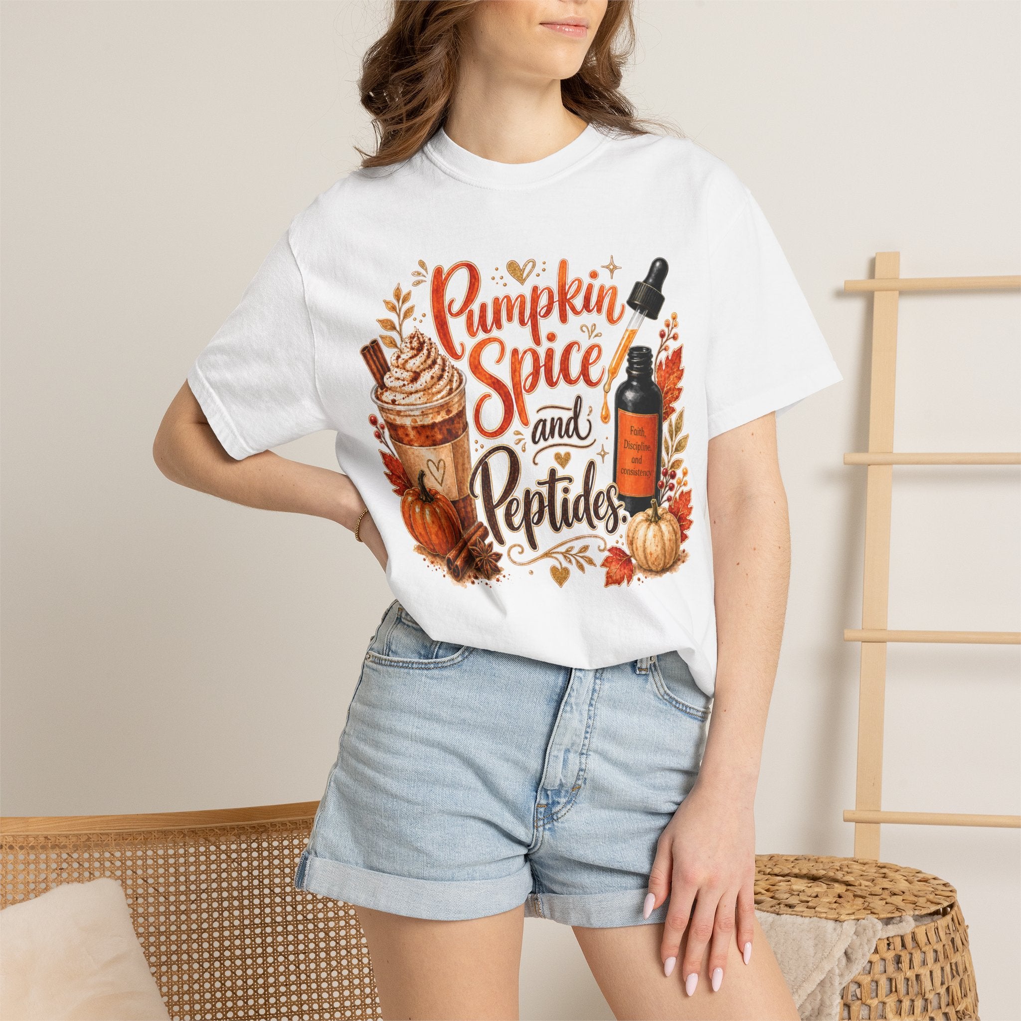Pumpkin Spice and Peptides T-Shirt