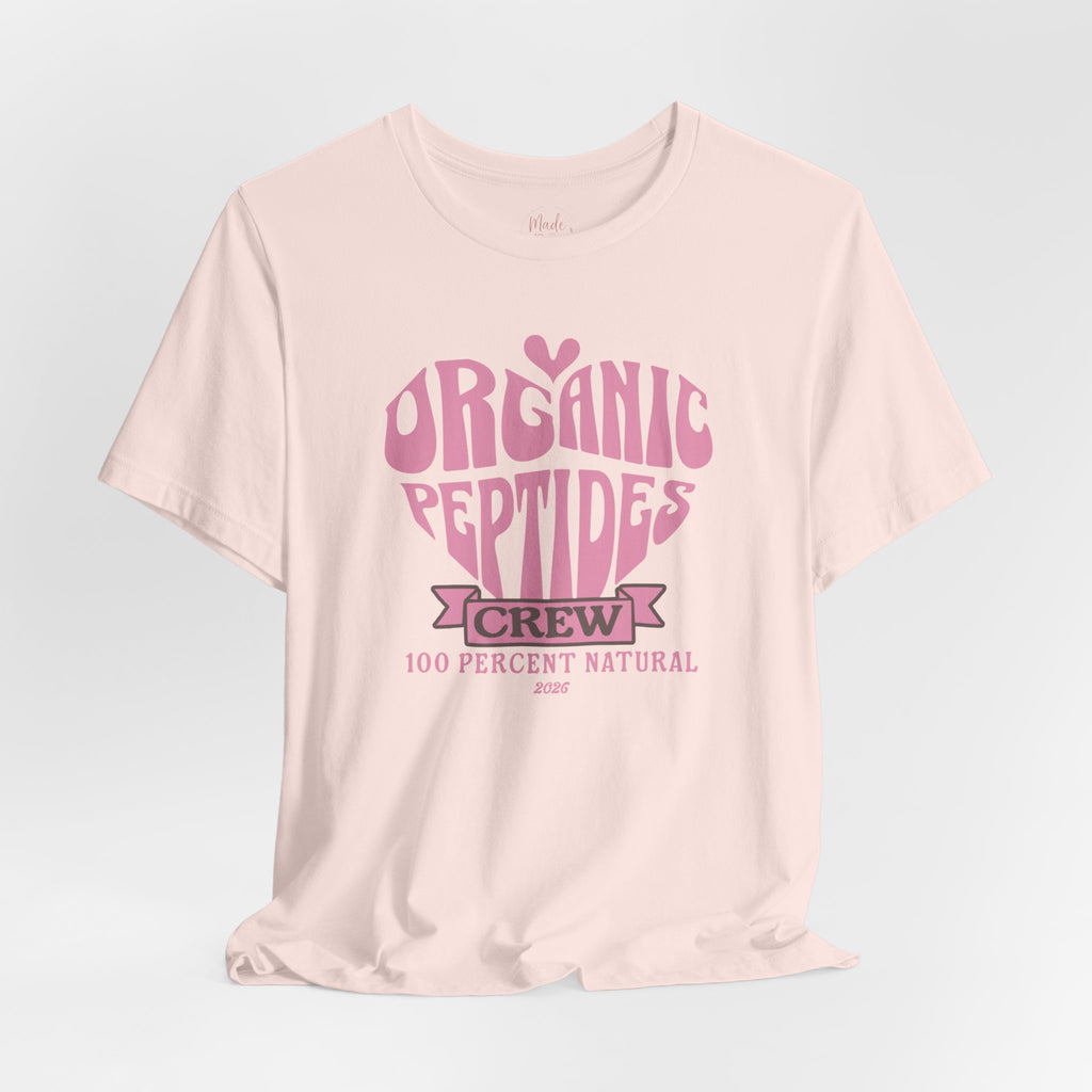 Organic Peptides Tee — Cute Retro Script Graphic T-Shirt