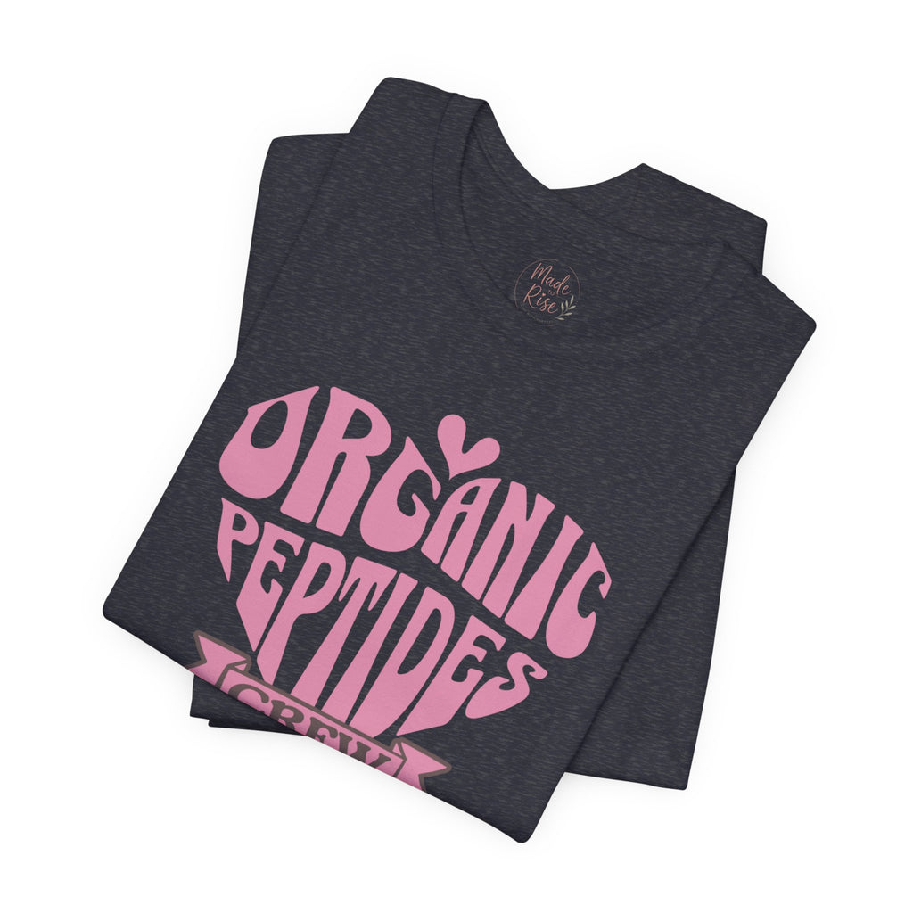 Organic Peptides Tee — Cute Retro Script Graphic T-Shirt