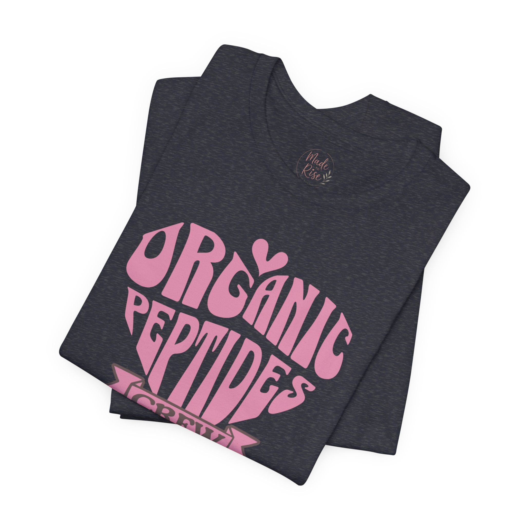Organic Peptides Tee — Cute Retro Script Graphic T-Shirt