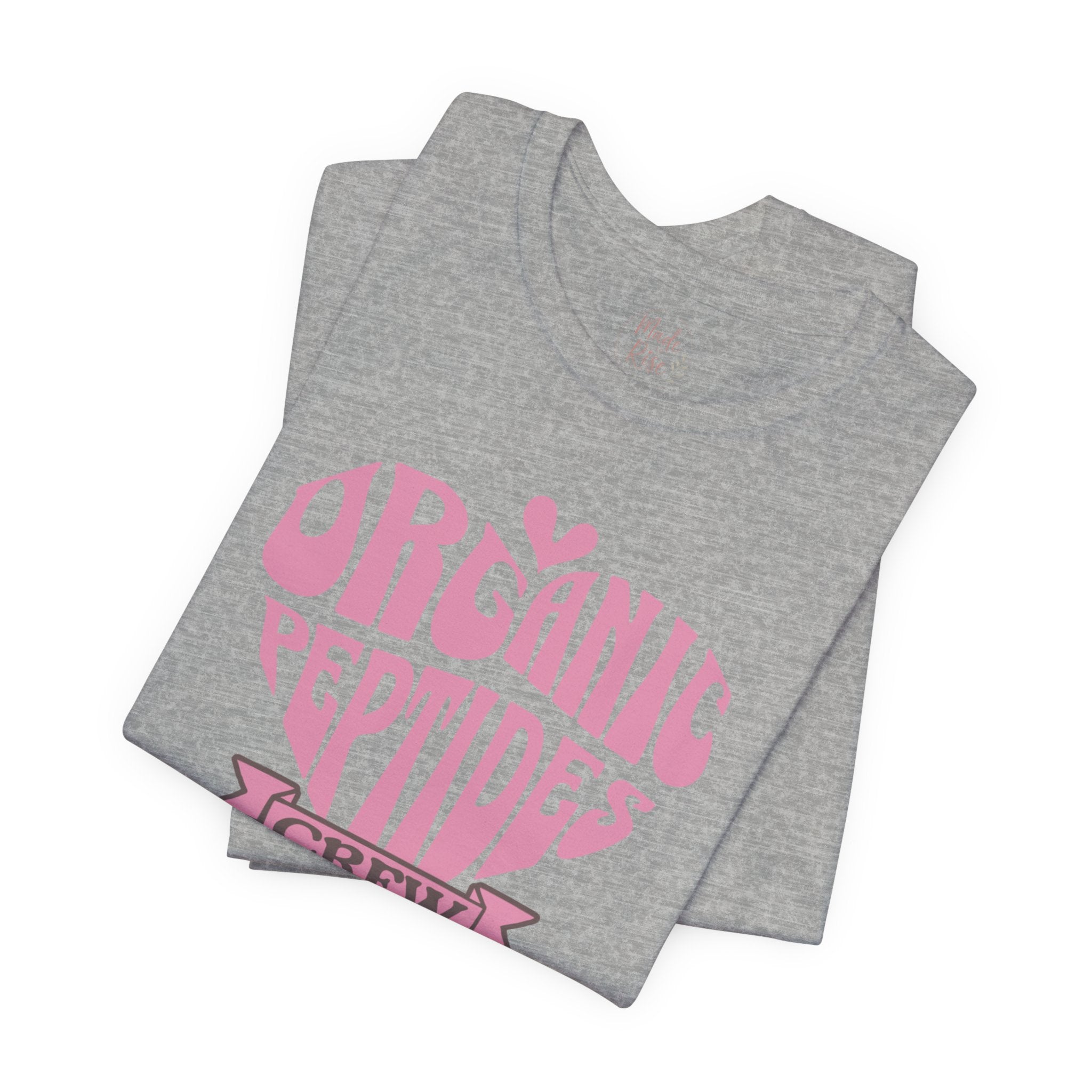 Organic Peptides Tee — Cute Retro Script Graphic T-Shirt