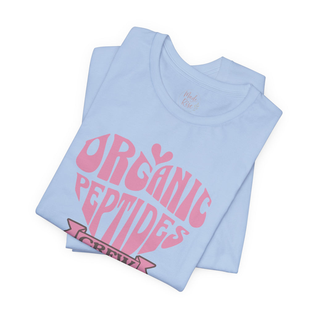 Organic Peptides Tee — Cute Retro Script Graphic T-Shirt