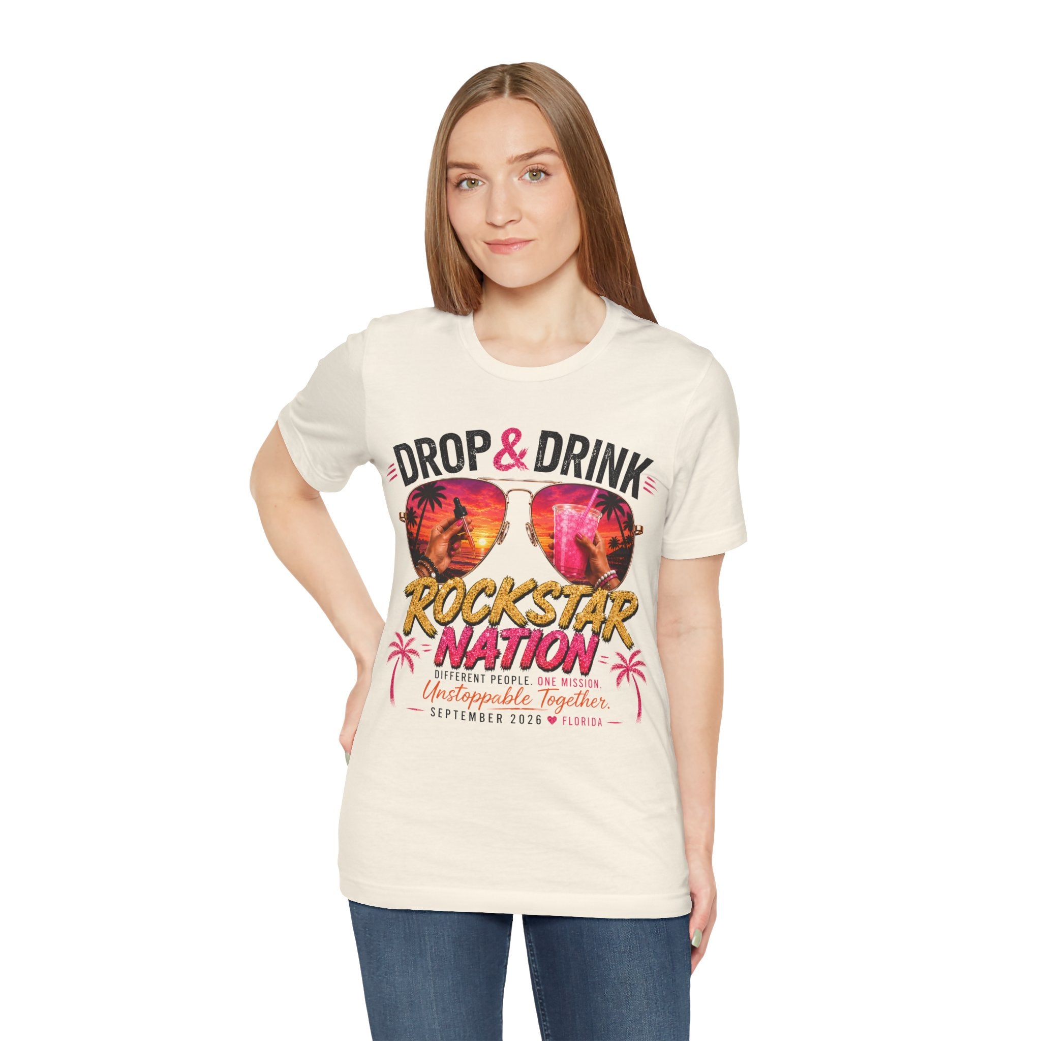 Team Drop & Drink Beach T‑Shirt –  Sunglasses Graphic