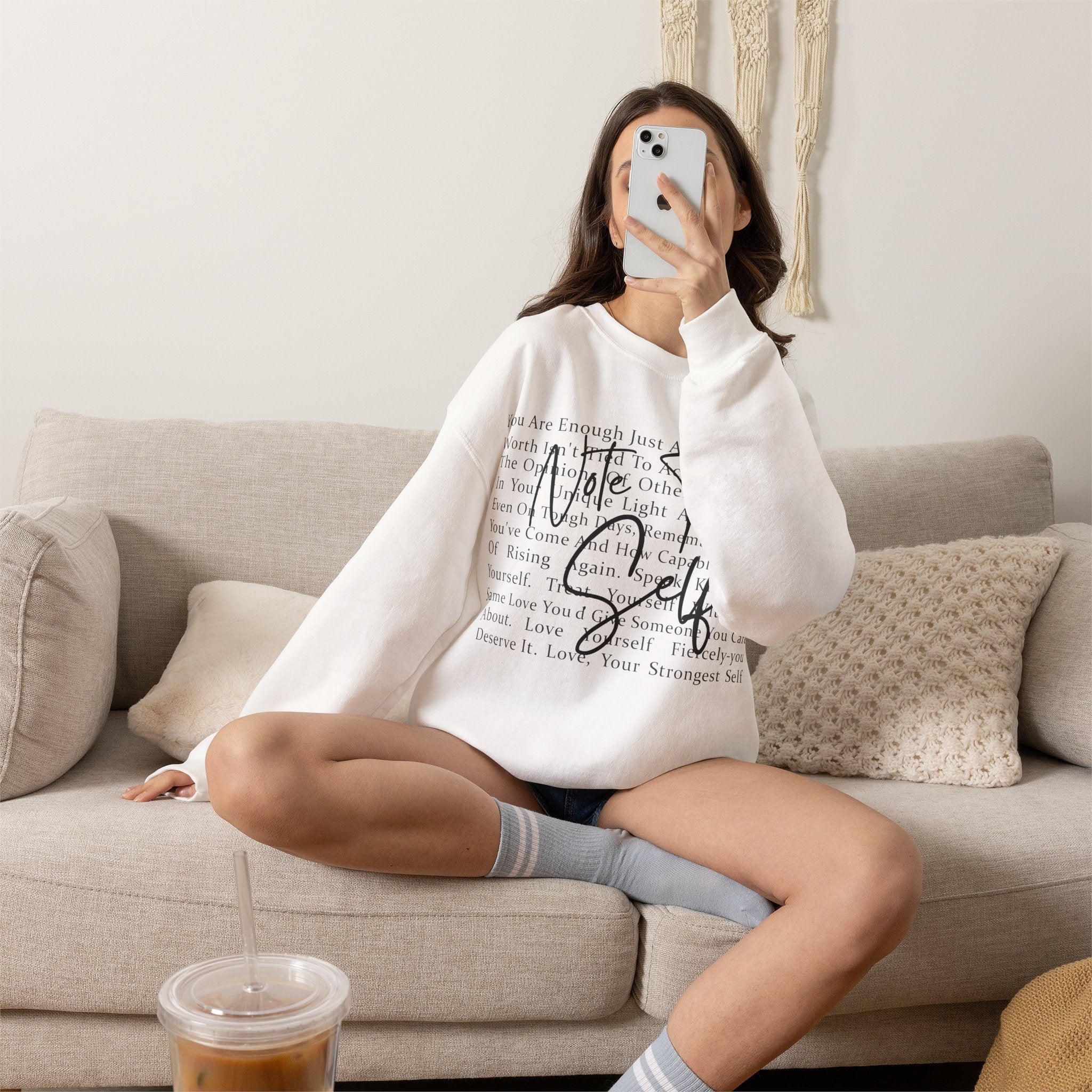 You Are Enough Crewneck Sweatshirt – Inspirational Self-Love Pullover