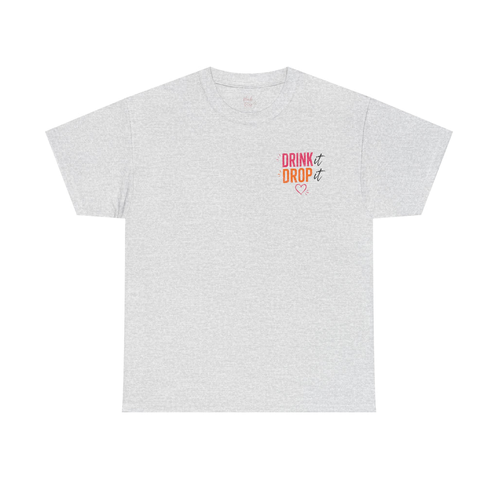 Drink Drop It or Lit Tee — Retro Cocktail Party Graphic T-Shirt