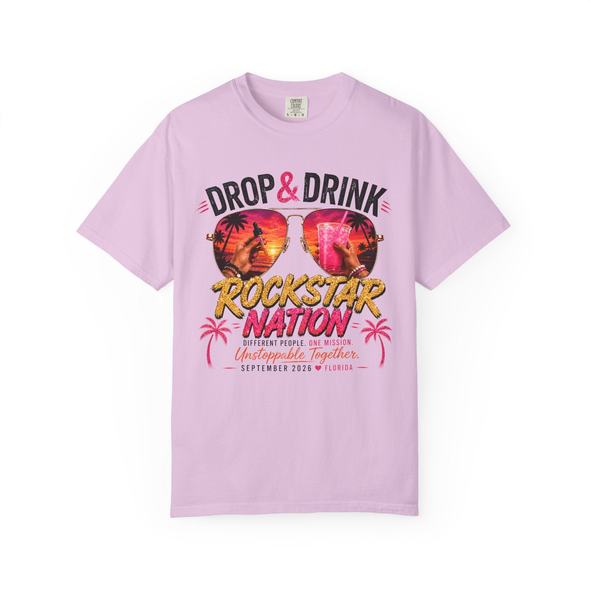 Unisex Drop & Drink Change Lives T-Shirt — Firefighter Sunglasses Graphic Tee