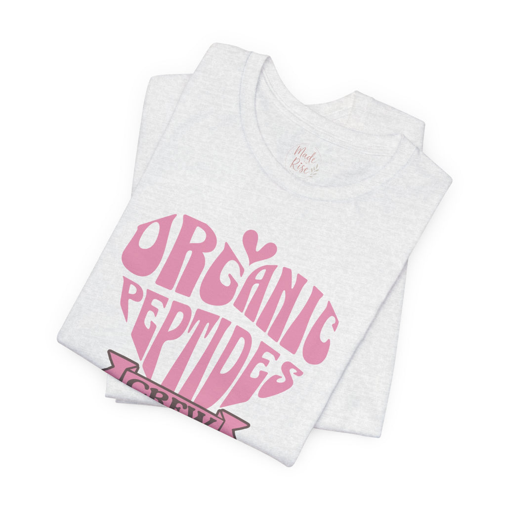 Organic Peptides Tee — Cute Retro Script Graphic T-Shirt