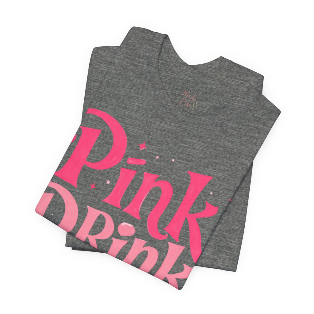 Pink Drink Magic Tee — Cute Retro Script Graphic T-Shirt
