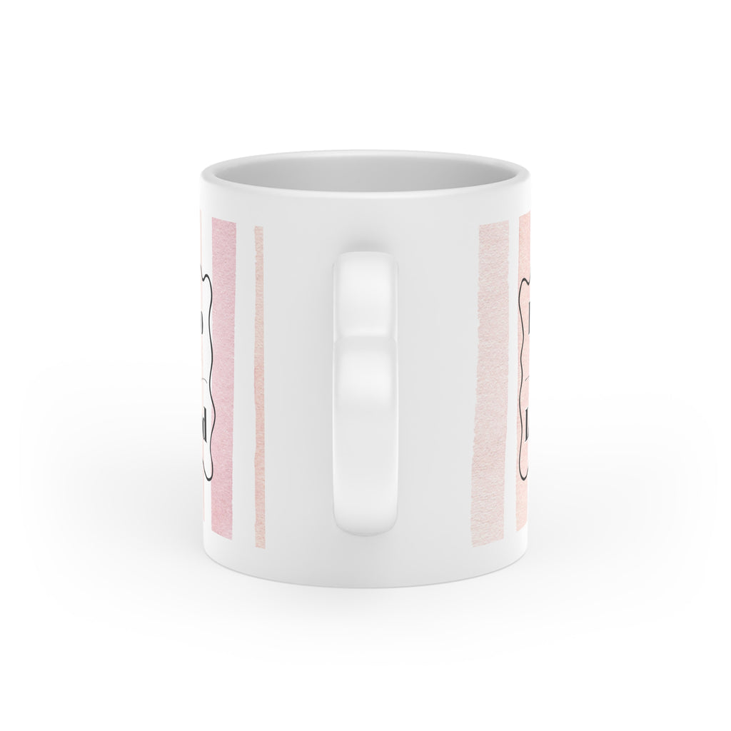 Let Go Let God Heart-Shaped Mug | Pink Stripe Faith Ceramic