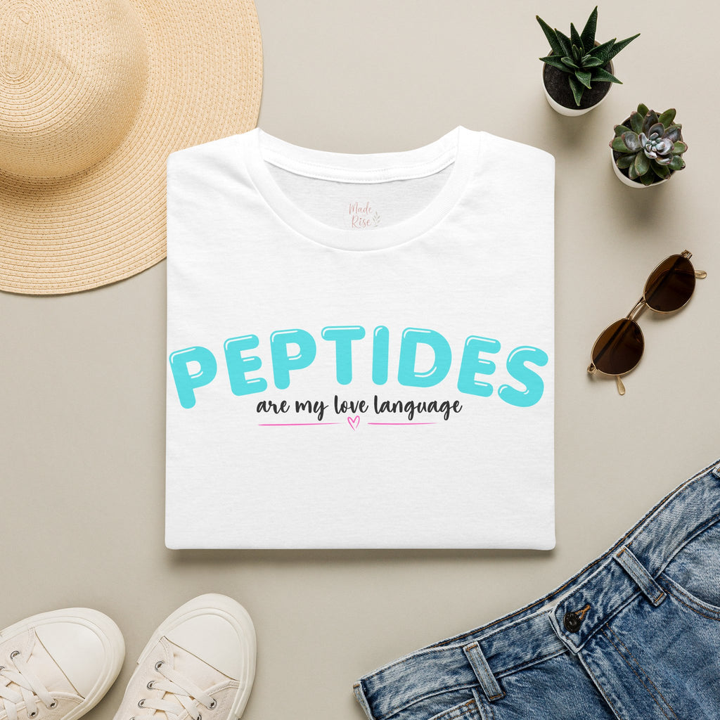 Peptides Are My Love Language T-Shirt Blue