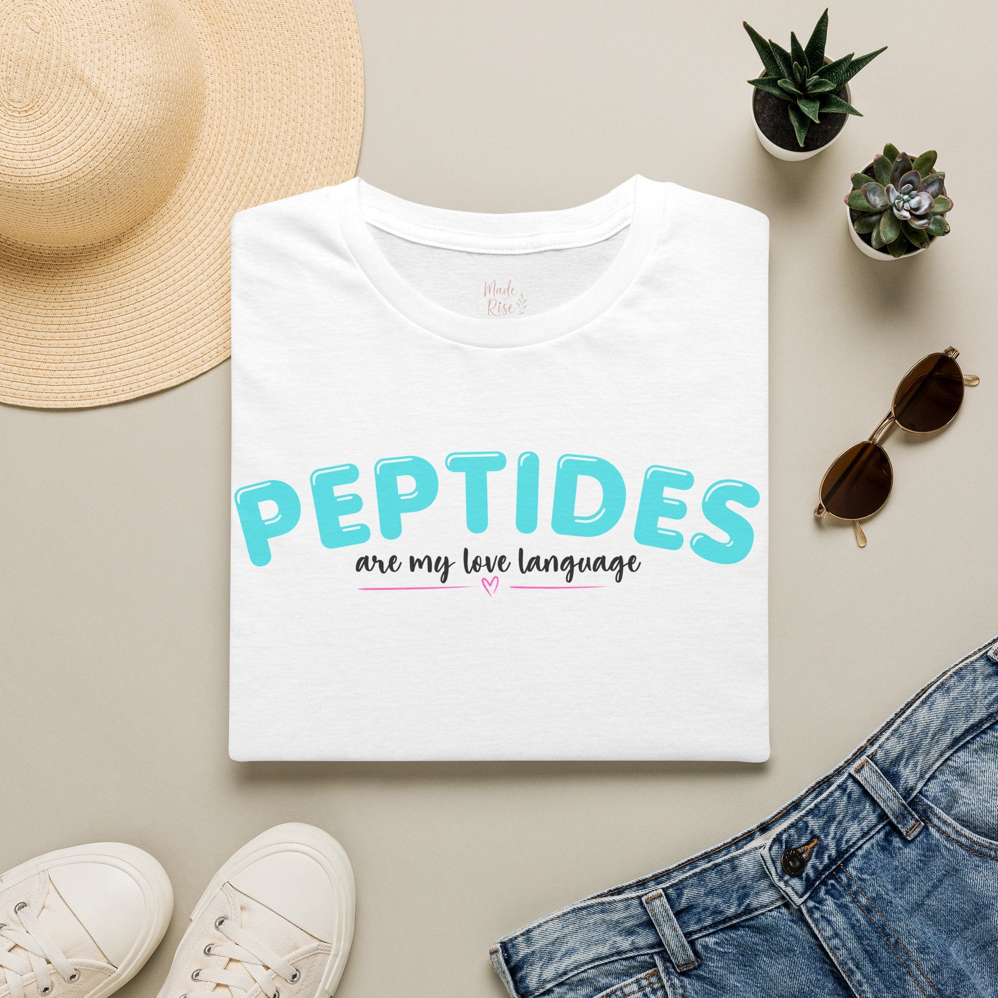 Peptides Are My Love Language T-Shirt Blue