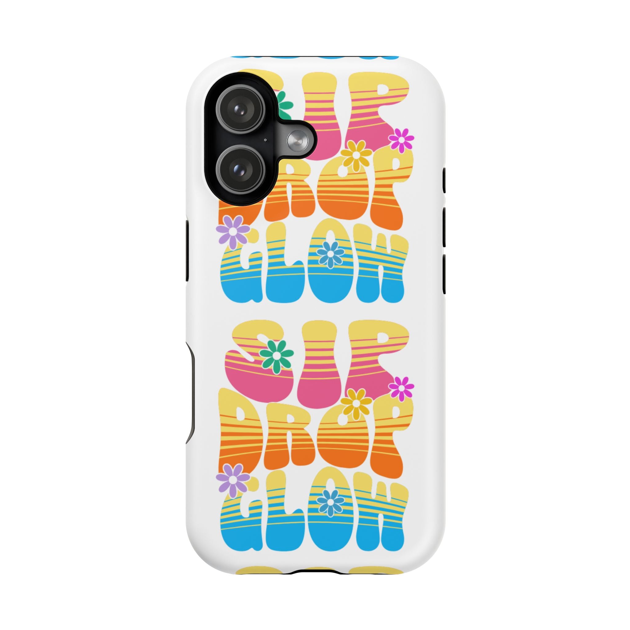 Phone Case — Retro "Glow Up" Floral Impact-Resistant Magnetic Case