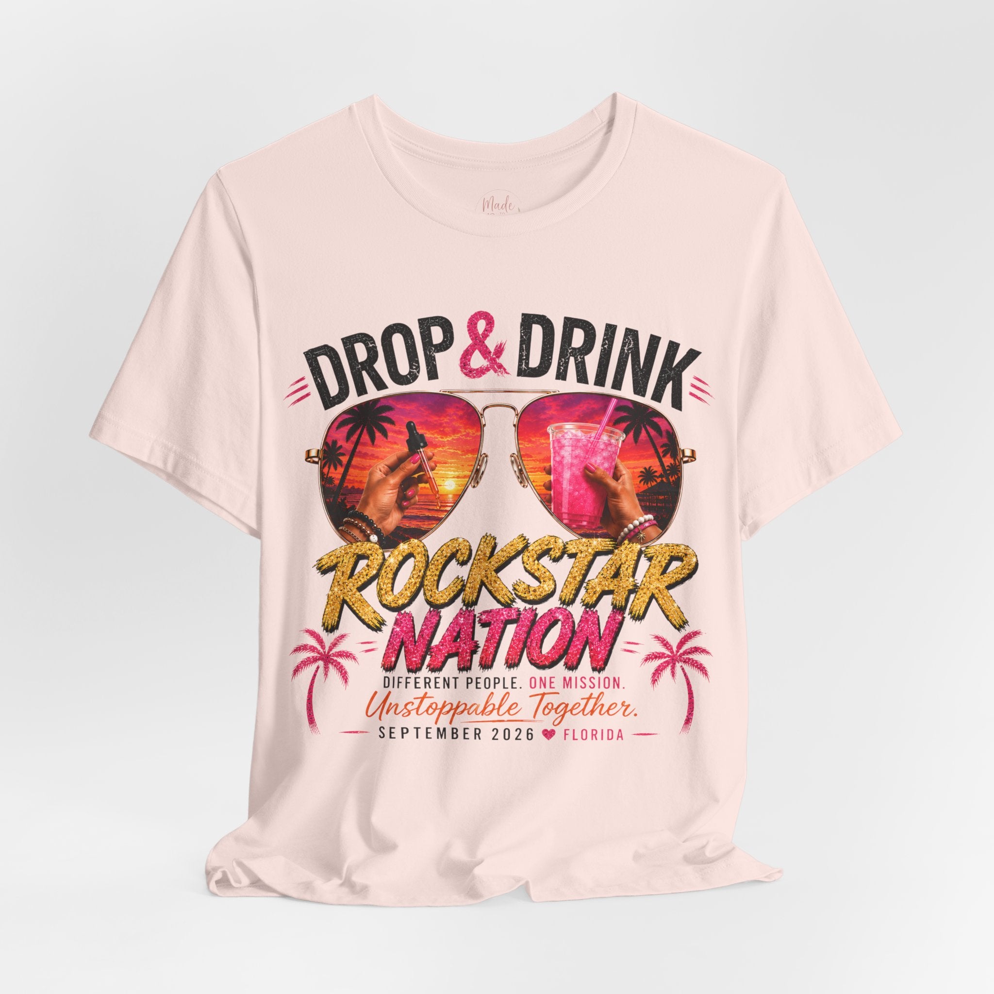 Team Drop & Drink Beach T‑Shirt –  Sunglasses Graphic