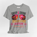 Dark Complexion (women) of Team Black Drop & Drink Beach T‑Shirt –  Sunglasses Graphic