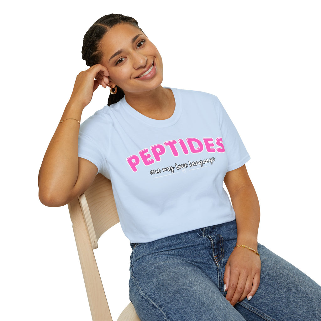 Peptides Are My Love Language T-Shirt Pink