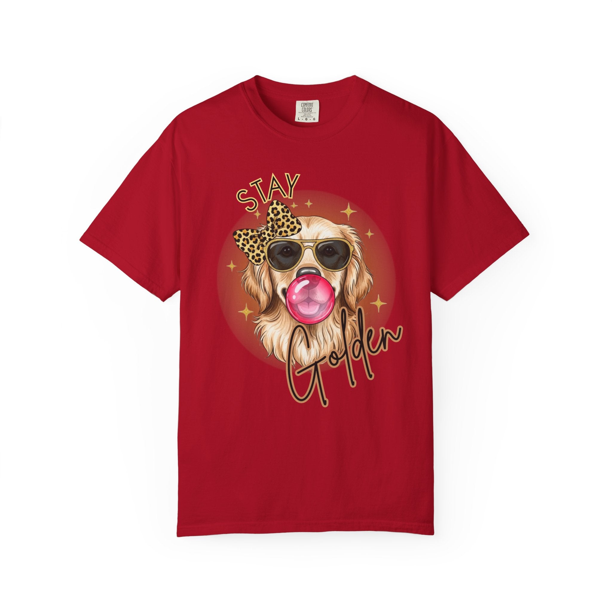Stay Golden Retriever Shirt, Cute Dog Graphic Tee, Positive Vibes Energy, Bubble Gum Dog T Shirt, Aesthetic Pet Lover Gift, Gift for Her