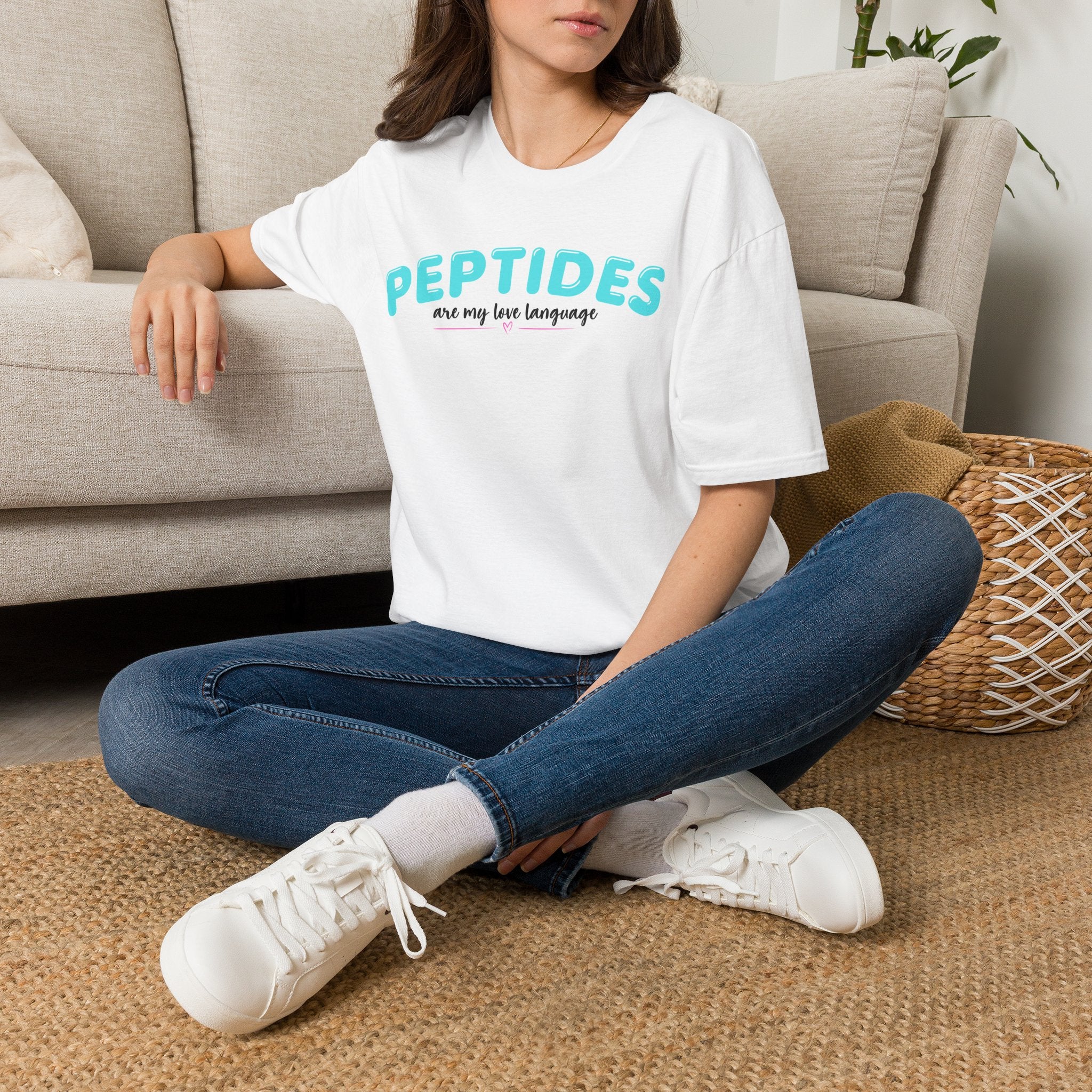 Peptides Are My Love Language T-Shirt Blue