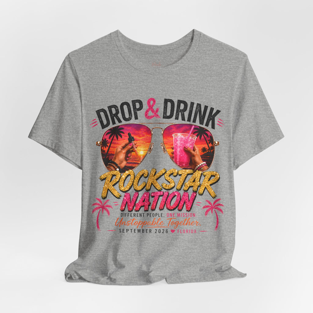 Team Drop & Drink Beach T‑Shirt –  Sunglasses Graphic