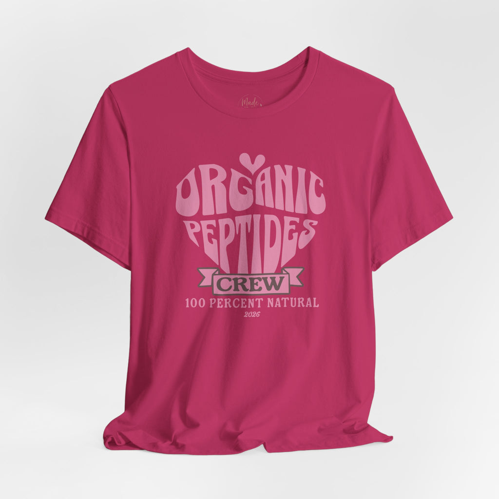 Organic Peptides Tee — Cute Retro Script Graphic T-Shirt