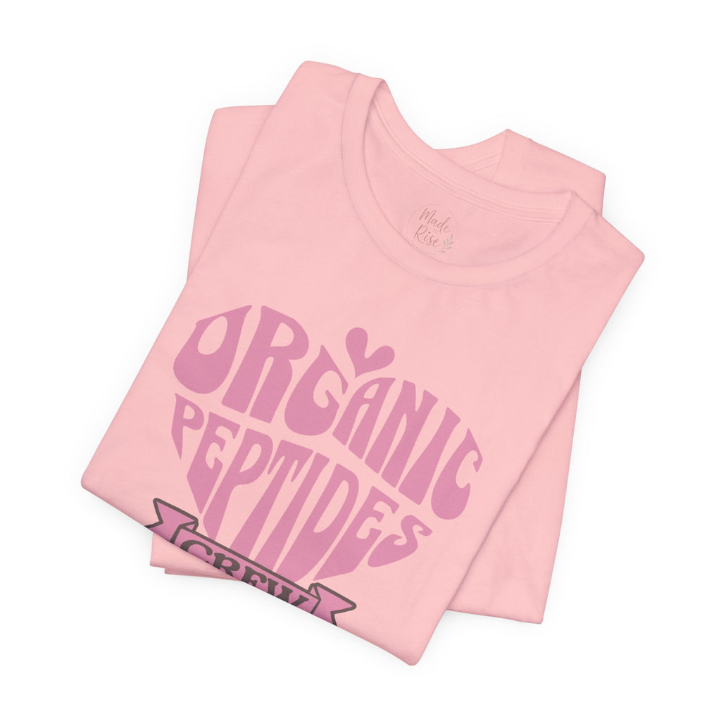 Organic Peptides Tee — Cute Retro Script Graphic T-Shirt