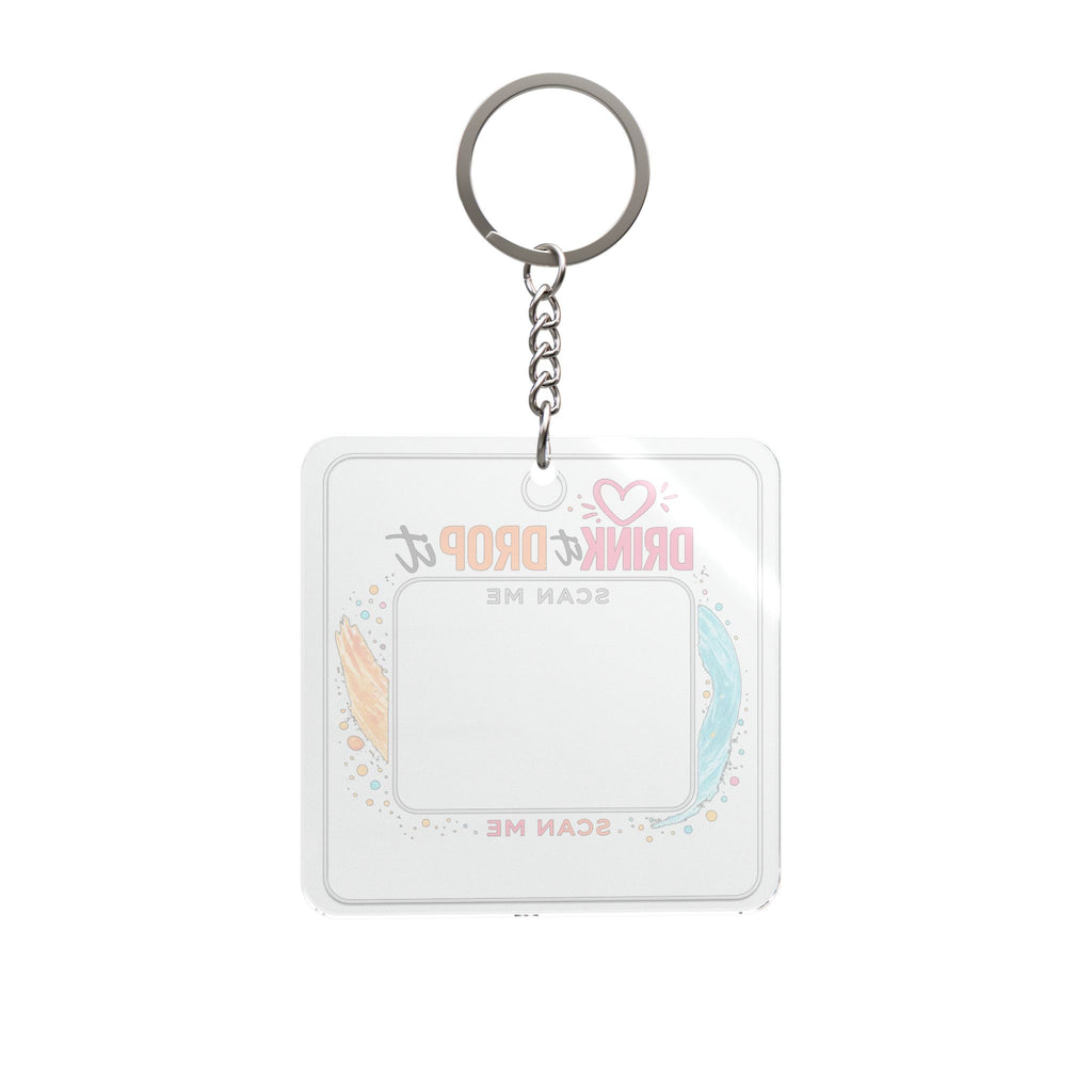 Custom QR Code Square Keychain — Personalized Business Link, Small Acrylic Keyring