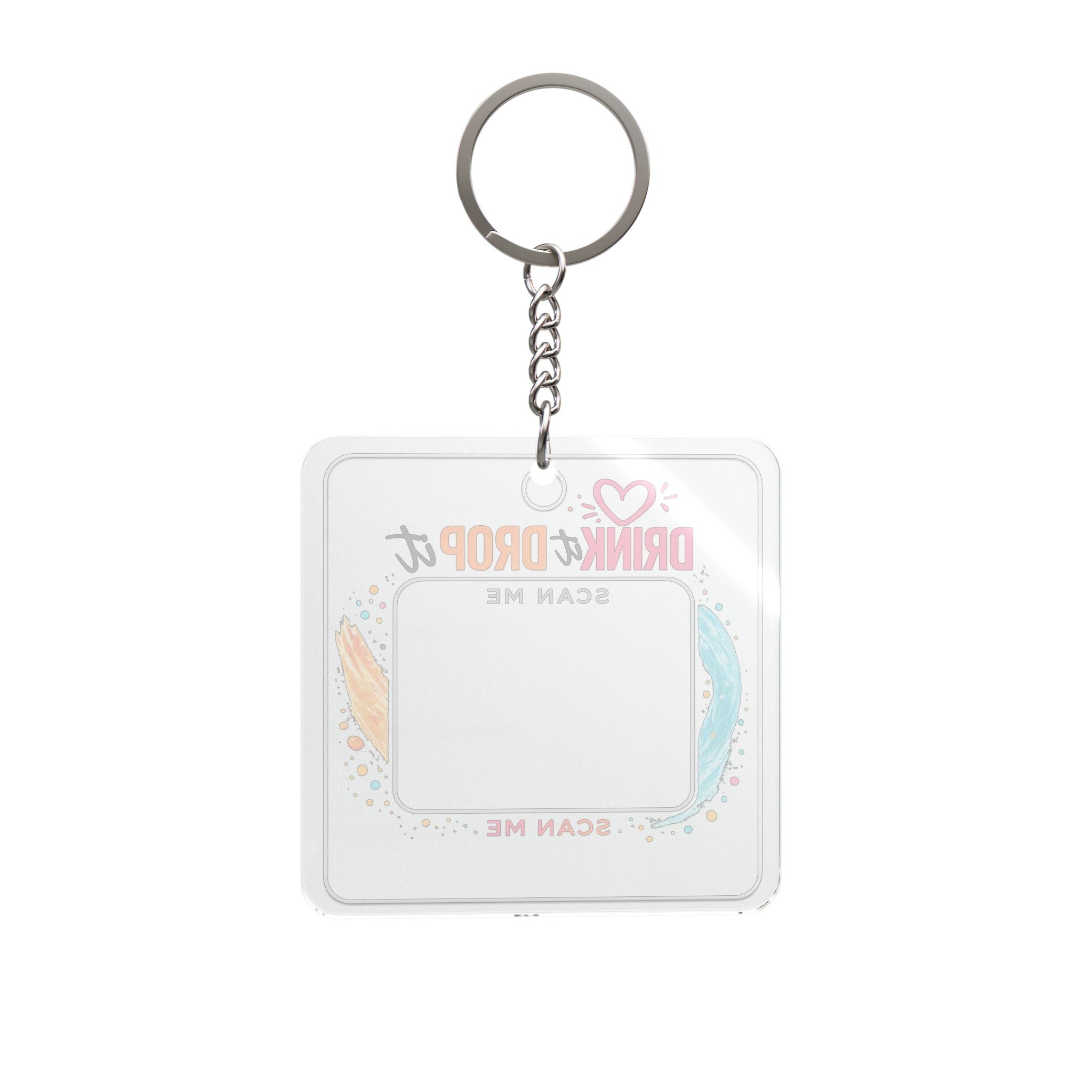 Custom QR Code Square Keychain — Personalized Business Link, Small Acrylic Keyring