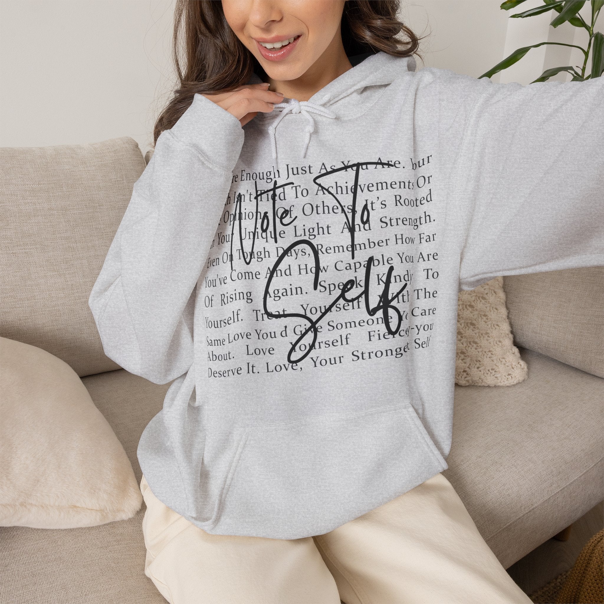 "You Are Enough" Inspirational Script Pullover