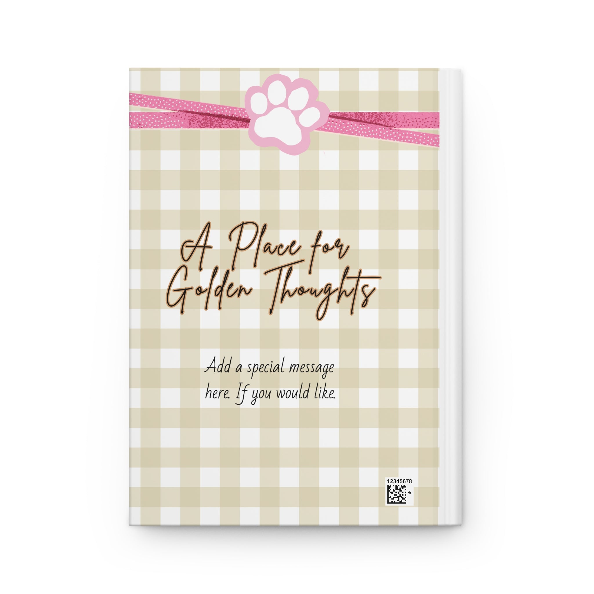 Stay Golden Gingham Personalized Journal, Cute Golden Retriever Notebook, Gratitude Prayer Journal, Dog Lover Gift for Women or Teen