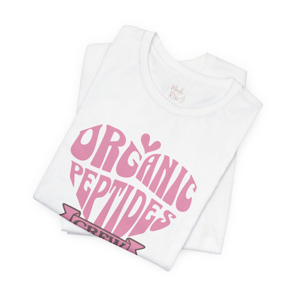 Organic Peptides Tee — Cute Retro Script Graphic T-Shirt