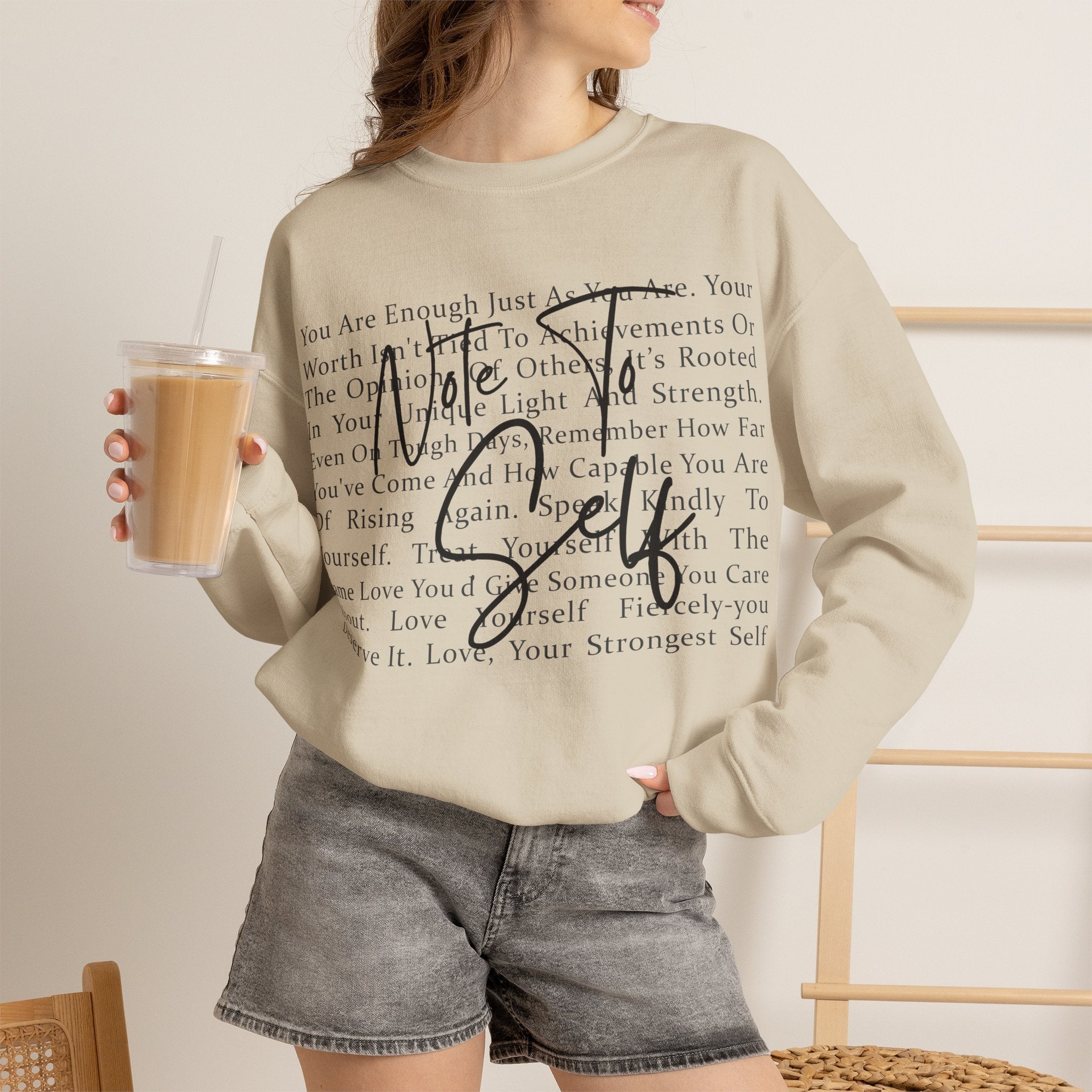 You Are Enough Crewneck Sweatshirt – Inspirational Self-Love Pullover