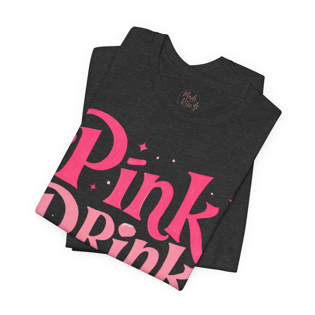 Pink Drink Magic Tee — Cute Retro Script Graphic T-Shirt