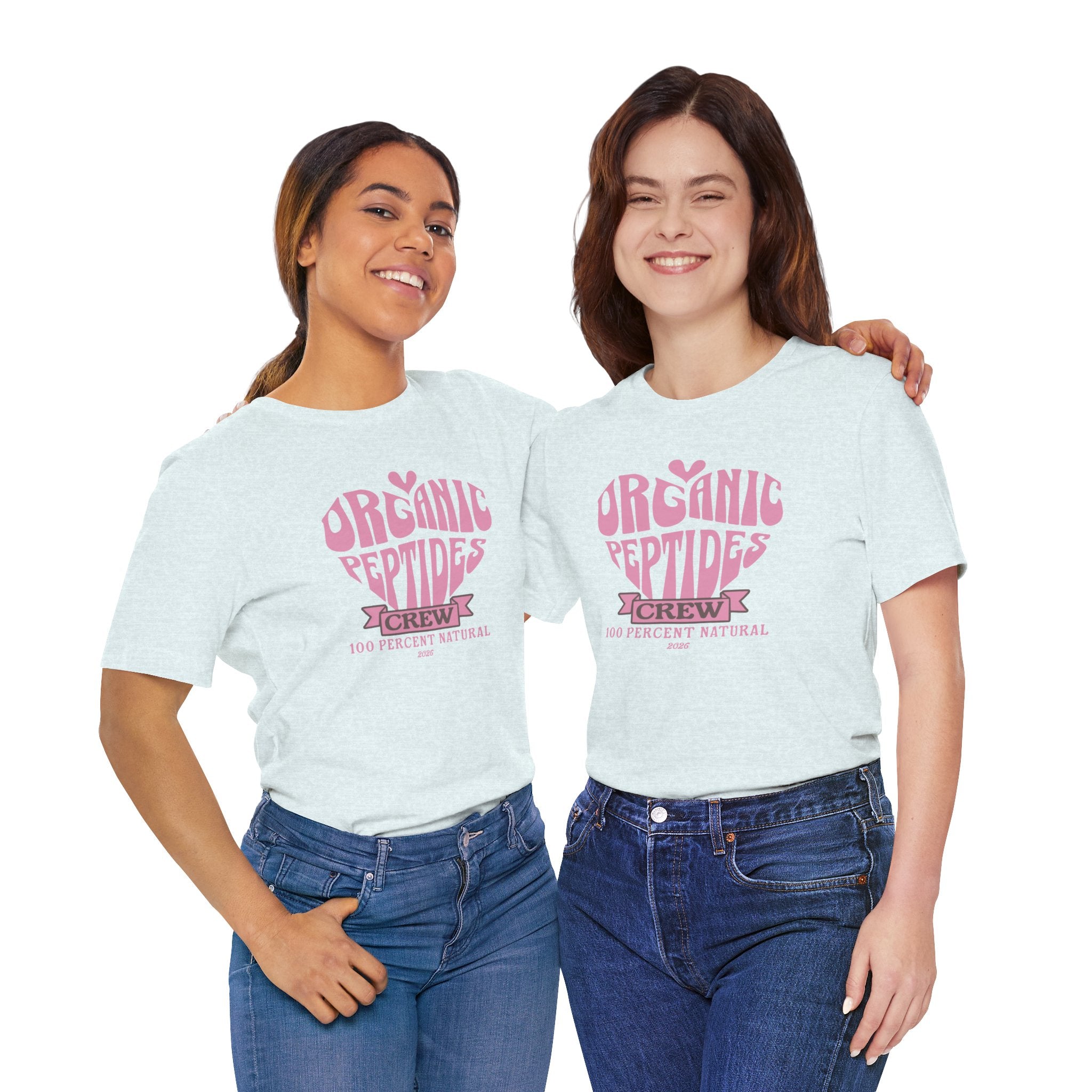 Organic Peptides Tee — Cute Retro Script Graphic T-Shirt