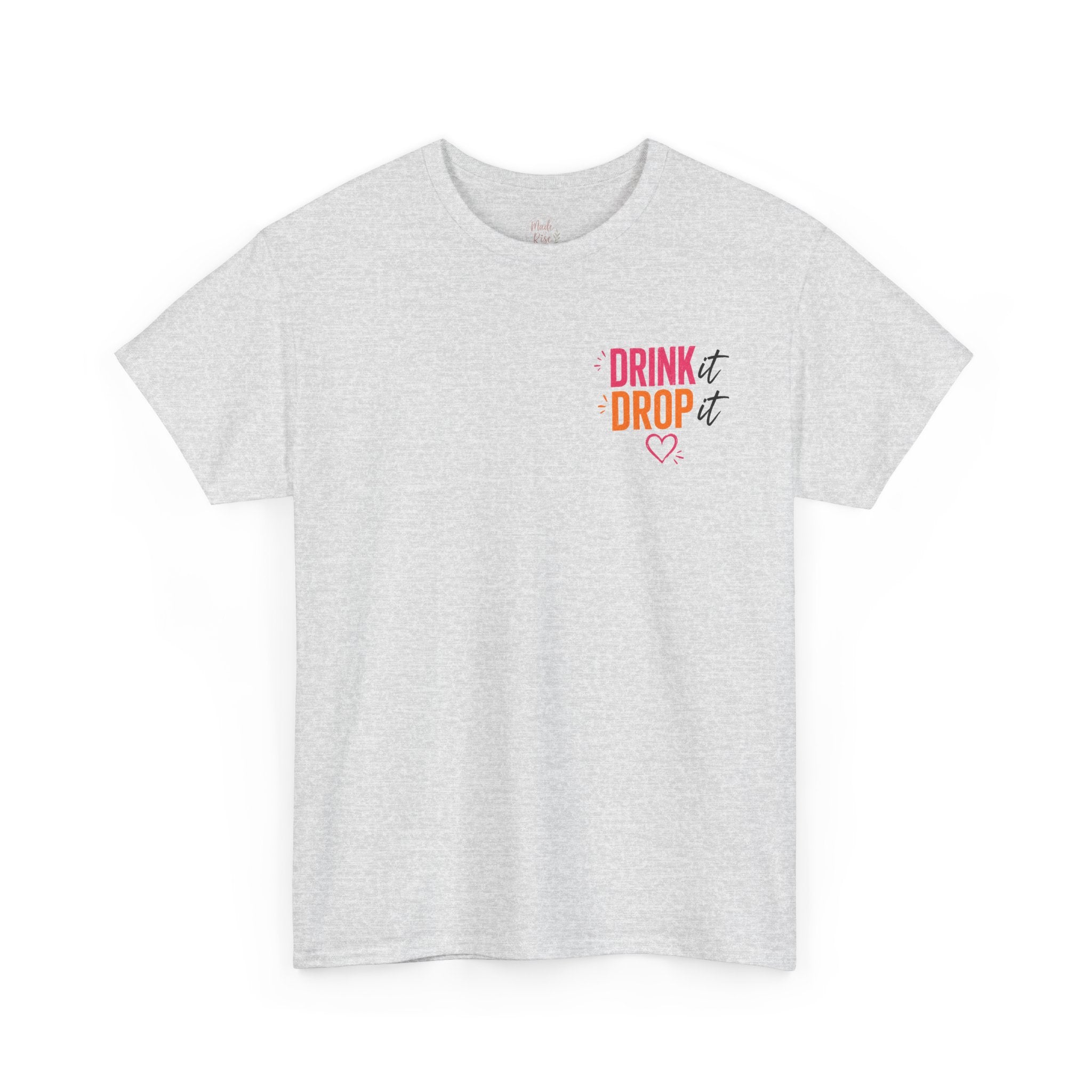 Drink Drop Heart Tee — Cute Minimalist Coffee Graphic T‑Shirt