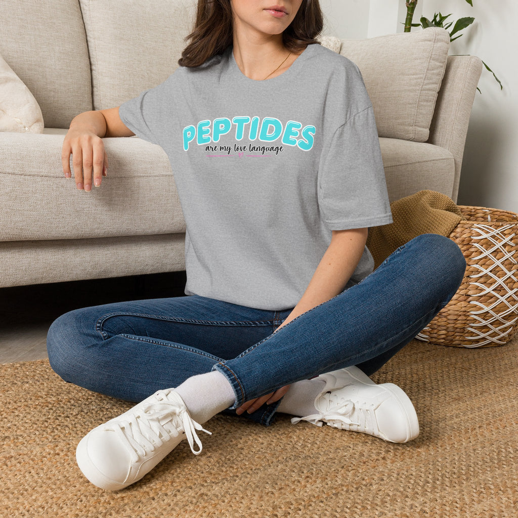 Peptides Are My Love Language T-Shirt Blue
