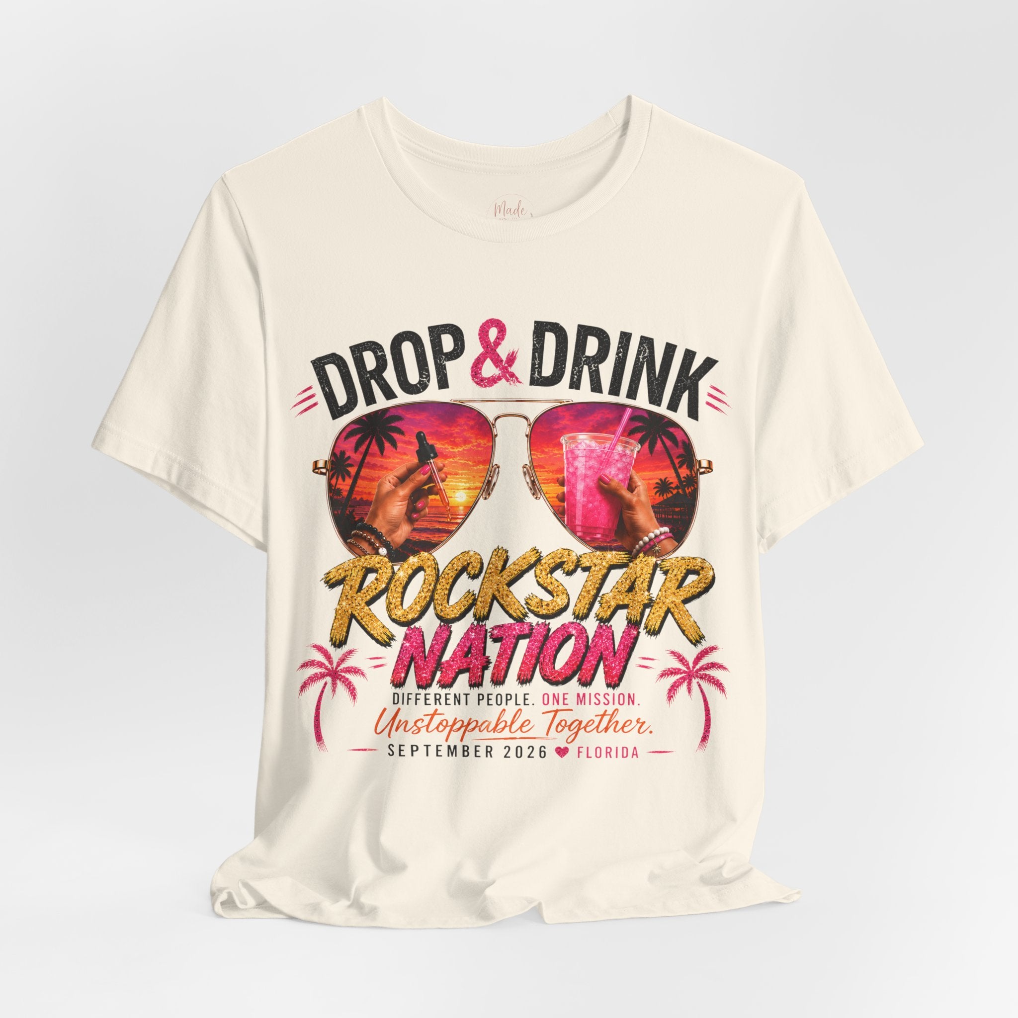Team Drop & Drink Beach T‑Shirt –  Sunglasses Graphic