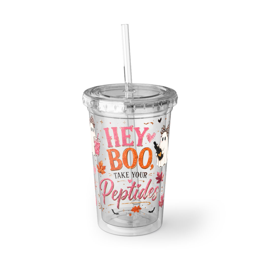 Autumn 'Hey Boo' Ghost Acrylic Tumbler