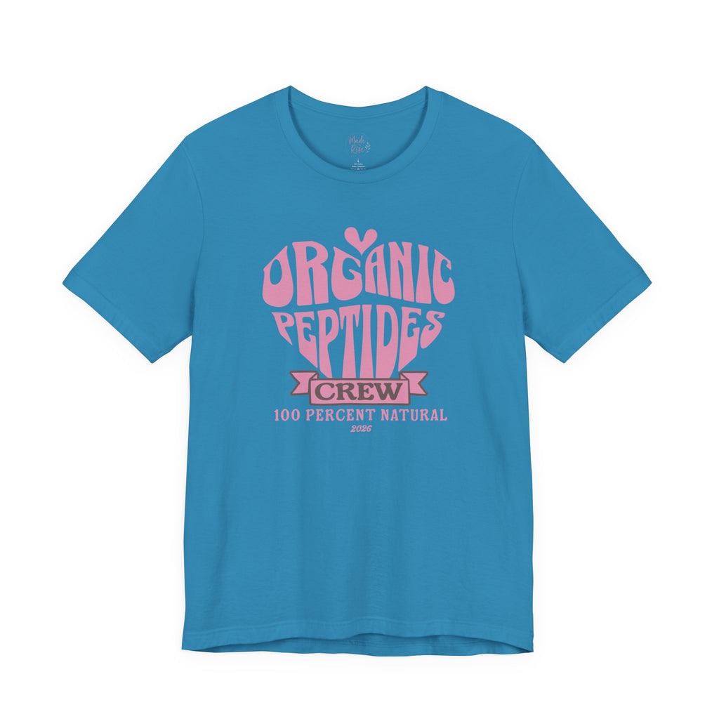 Organic Peptides Tee — Cute Retro Script Graphic T-Shirt