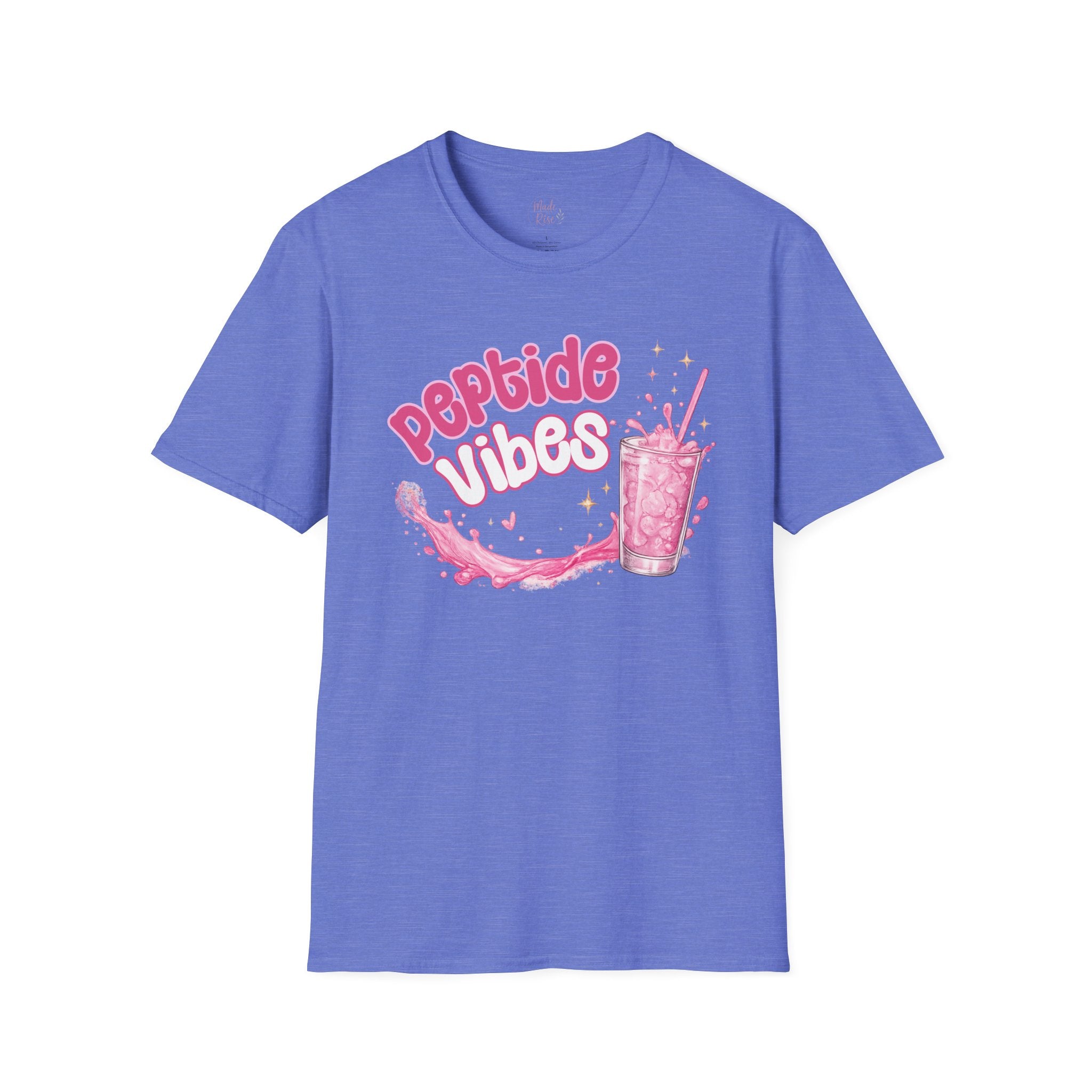 Peptide Vibes T-Shirt — Pink Boba Drink Graphic Tee