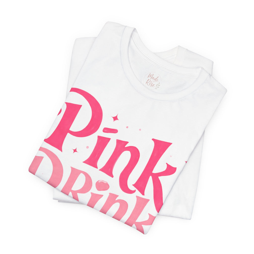 Pink Drink Magic Tee — Cute Retro Script Graphic T-Shirt