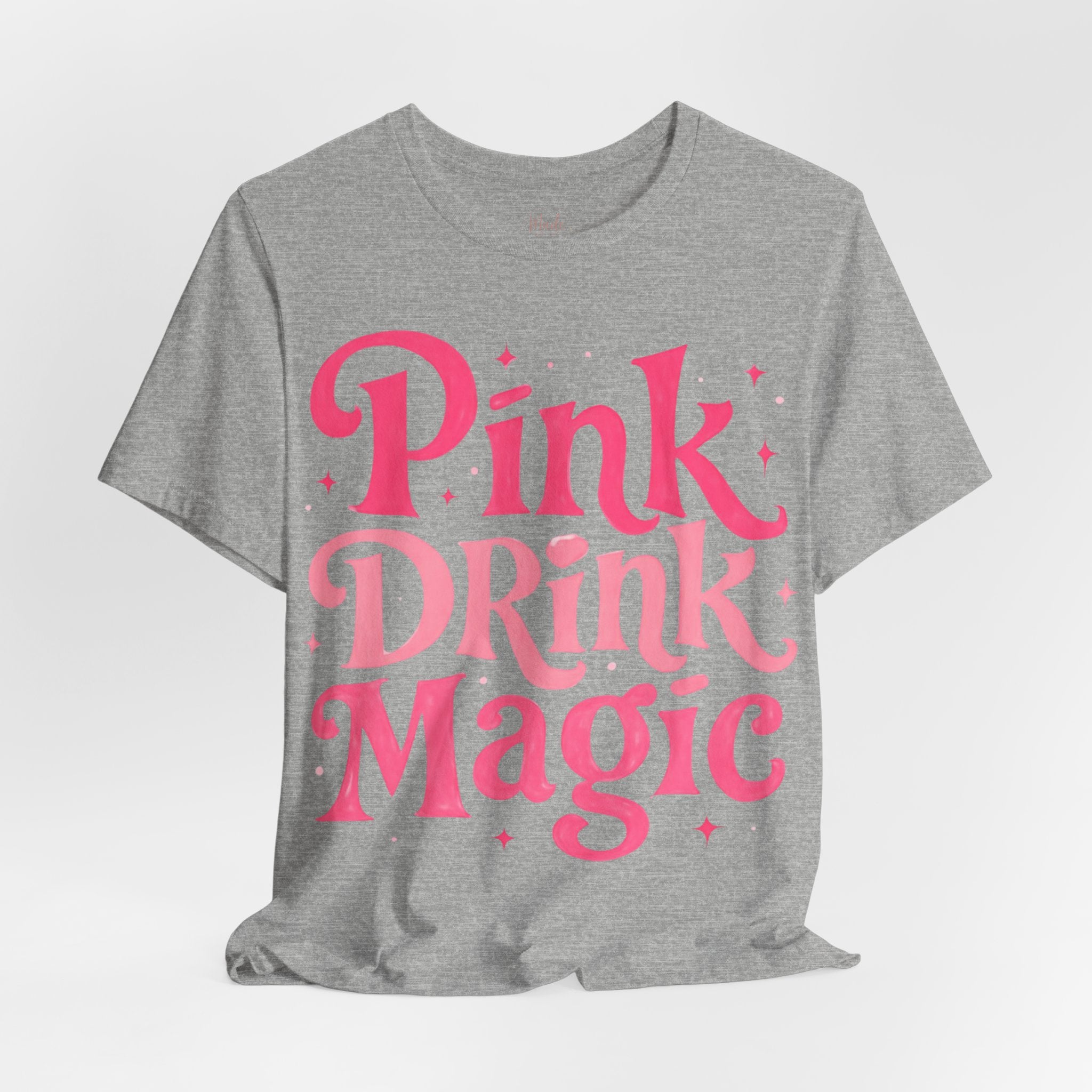 Pink Drink Magic Tee — Cute Retro Script Graphic T-Shirt