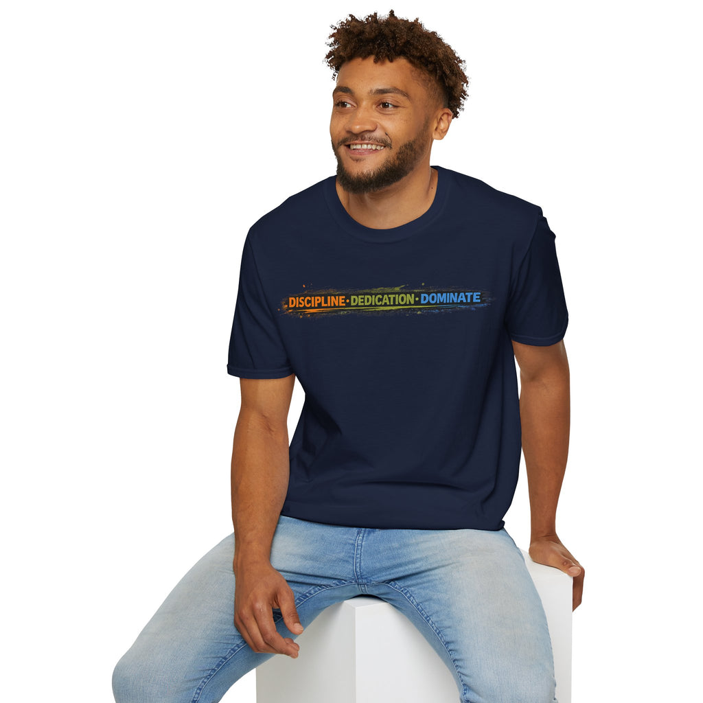 Men's Discipline • Dedication • Domination T-Shirt — Motivational Fitness Tee