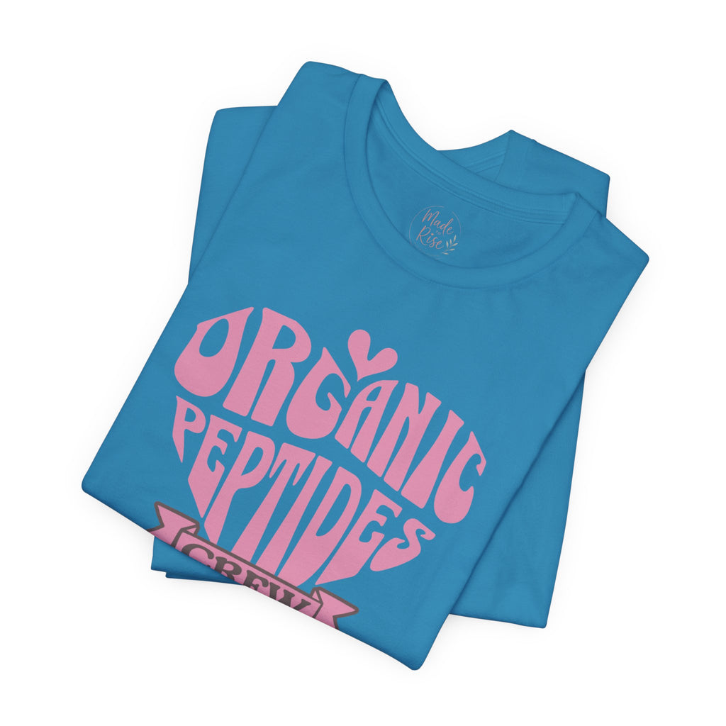 Organic Peptides Tee — Cute Retro Script Graphic T-Shirt