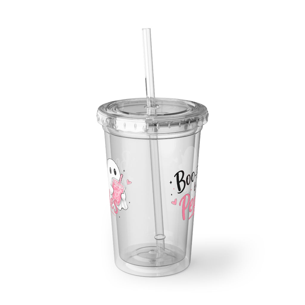 Acrylic Tumbler — "Boo-sted by Peptides" Cute Ghost Cup