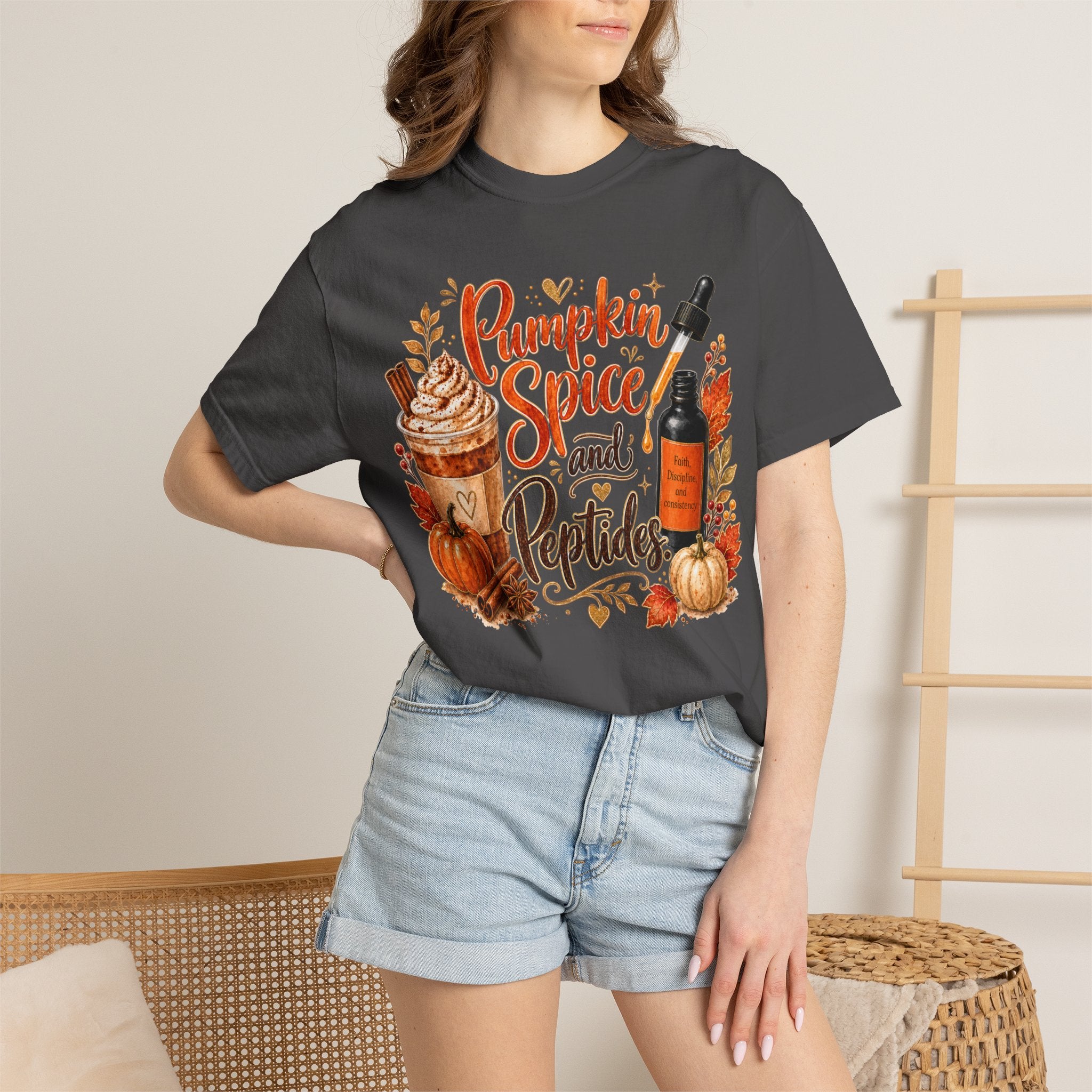 Pumpkin Spice and Peptides T-Shirt
