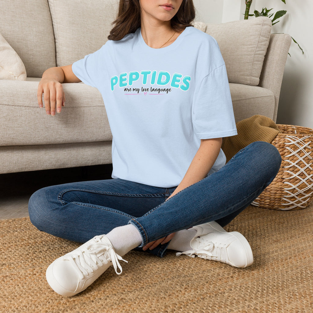 Peptides Are My Love Language T-Shirt Blue