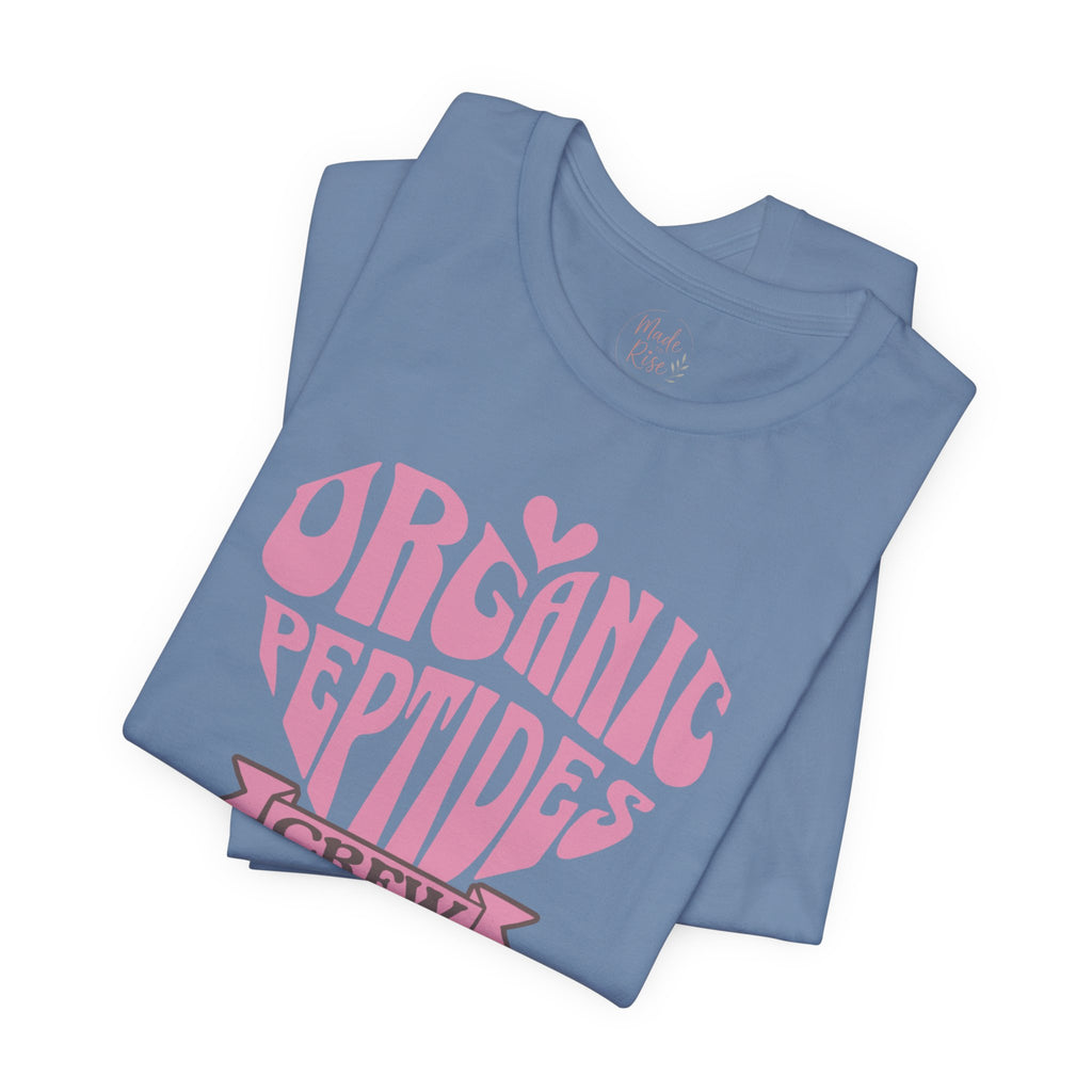Organic Peptides Tee — Cute Retro Script Graphic T-Shirt