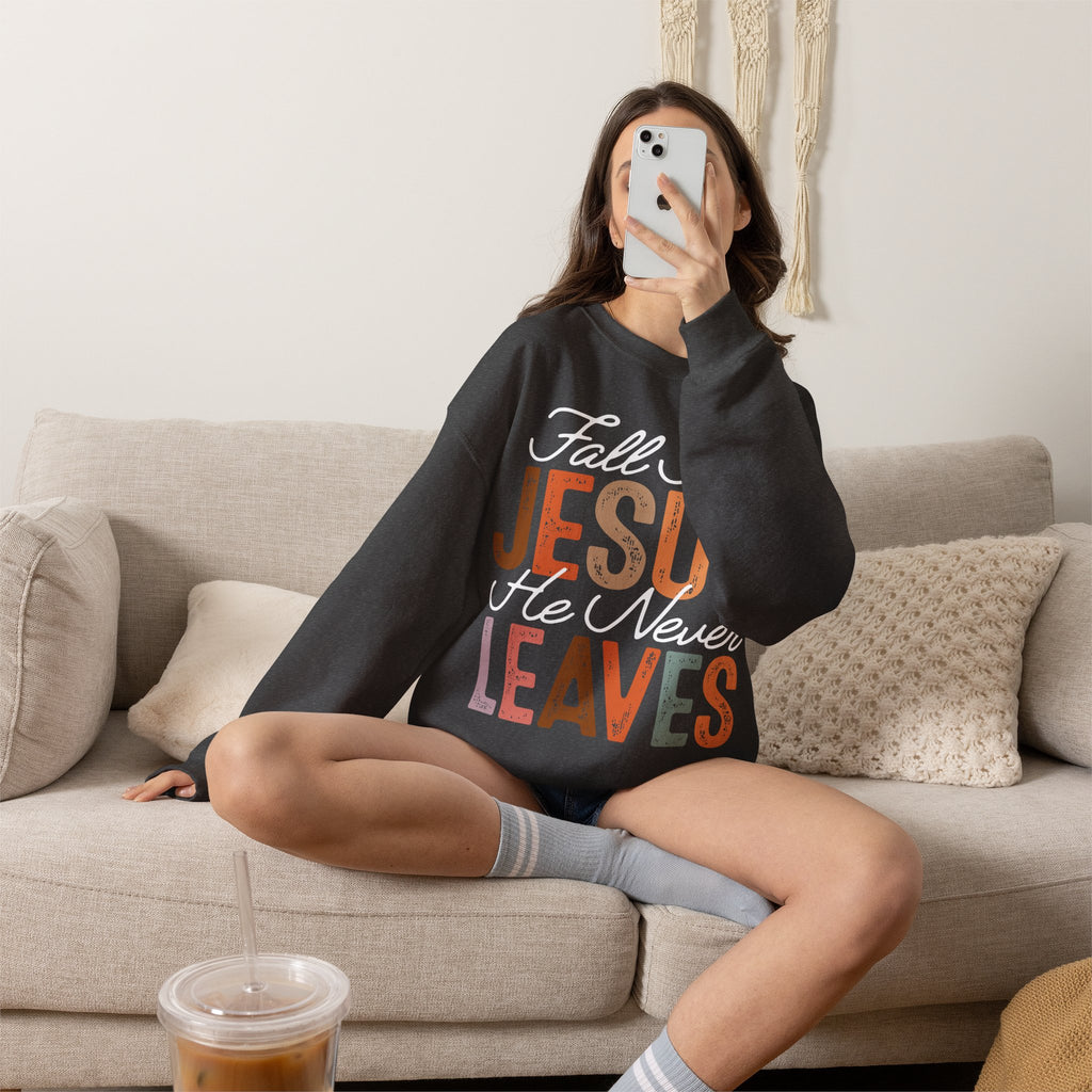 Fall For Jesus  Sweatshirt — Christian Faith Typography Crewneck