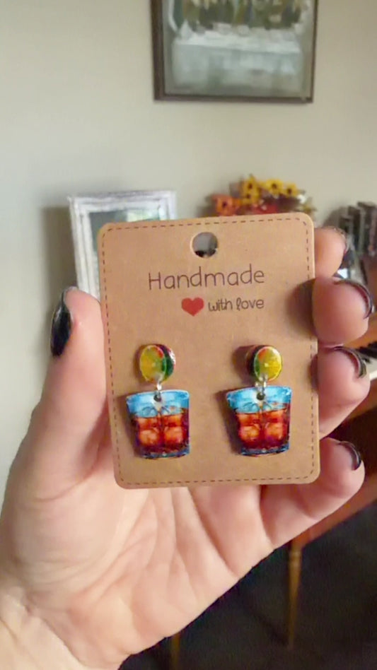Whiskey on the Rocks Stud Dangles